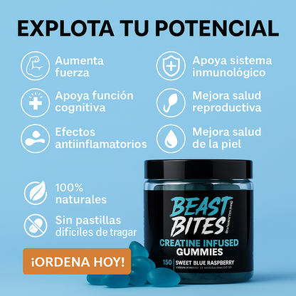 BEAST BITES™: Creatina en gomita para mejorar tu rendimiento [150 unidades]