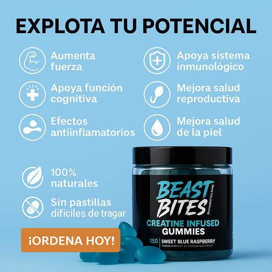 BEAST BITES™: Creatina en gomita para mejorar tu rendimiento [150 unidades]