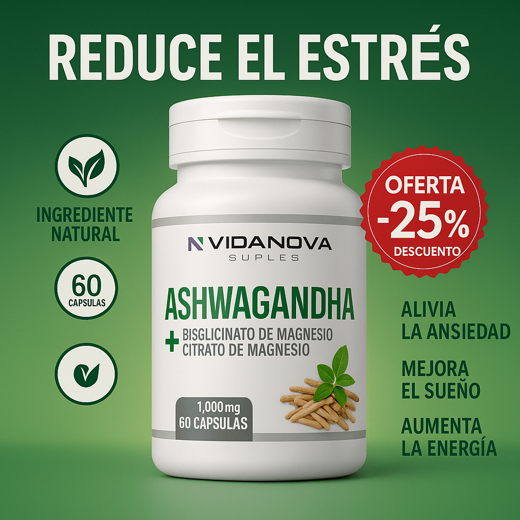Ashwagandha [con Citrato de Magnesio]  60 cápsulas de 1.000 Mg